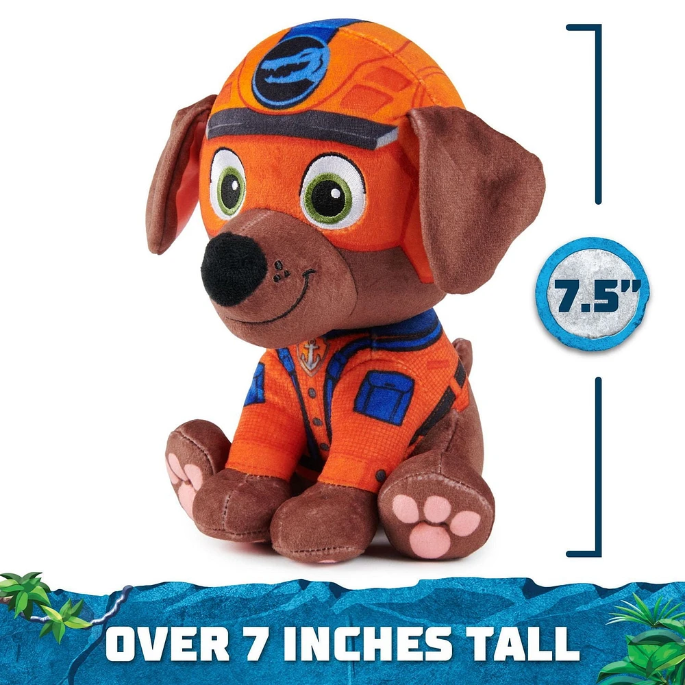 PAW Patrol Jungle Pups, Peluche Zuma de 20,3 cm, animal en peluche pour les garçons et les filles à partir de 3 ans