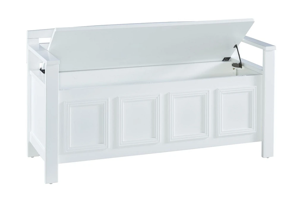 Niles White Storage Bench