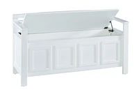 Niles White Storage Bench