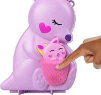 Polly Pocket Mama and Joey Kangaroo Purse Compact Playset with 2 Micro Dolls and Accessories