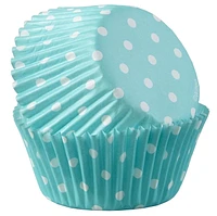 Doublures de cupcake bleu bébé à pois blancs Wilton