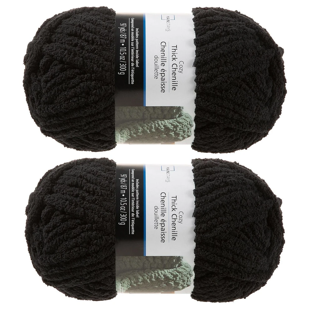 MAINSTAYS 2 PACK BLACK THICK YARN