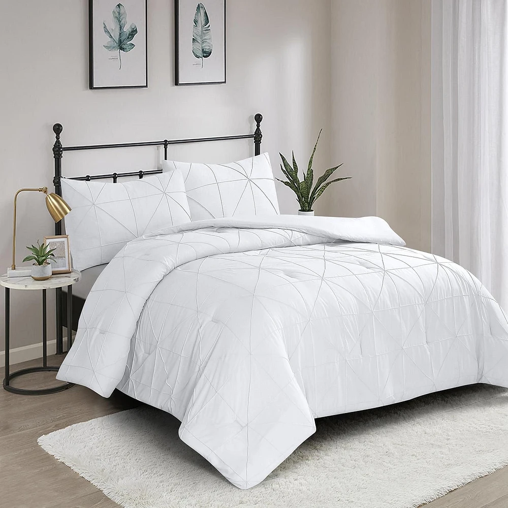 3 Pieces Hartford Pintuck Comforter Set