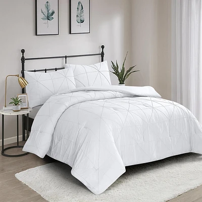 3 Pieces Hartford Pintuck Comforter Set