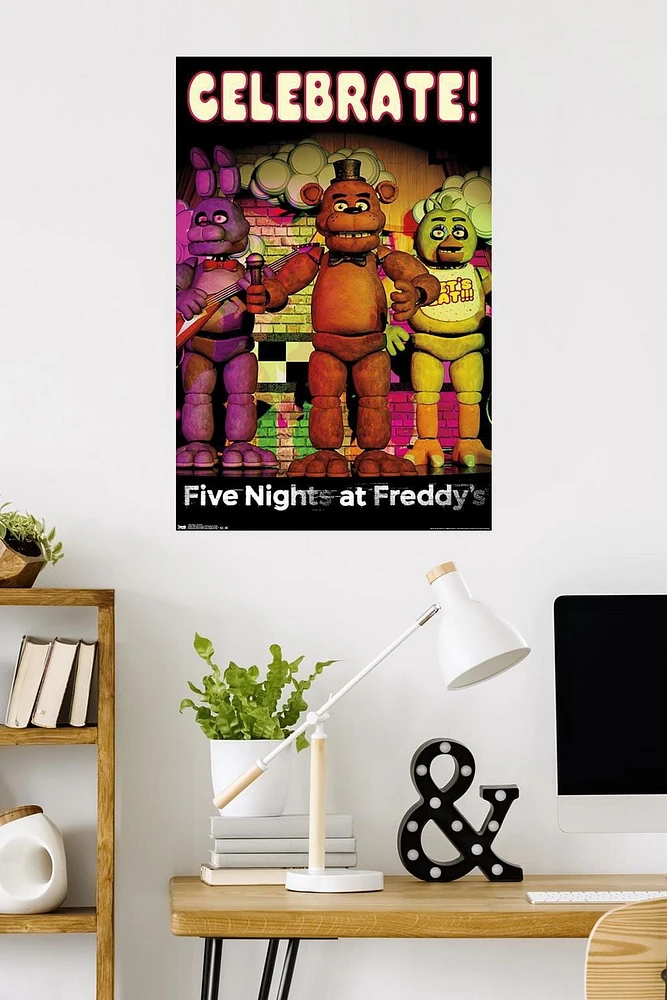 Five Nights at Freddy's - Celebrate Wall Poster, 22.375" x 34"