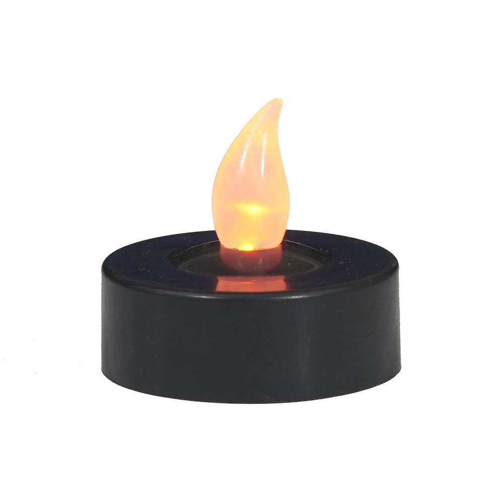 Way to Celebrate 4-Count LED Flickering Tealight Candles, Black