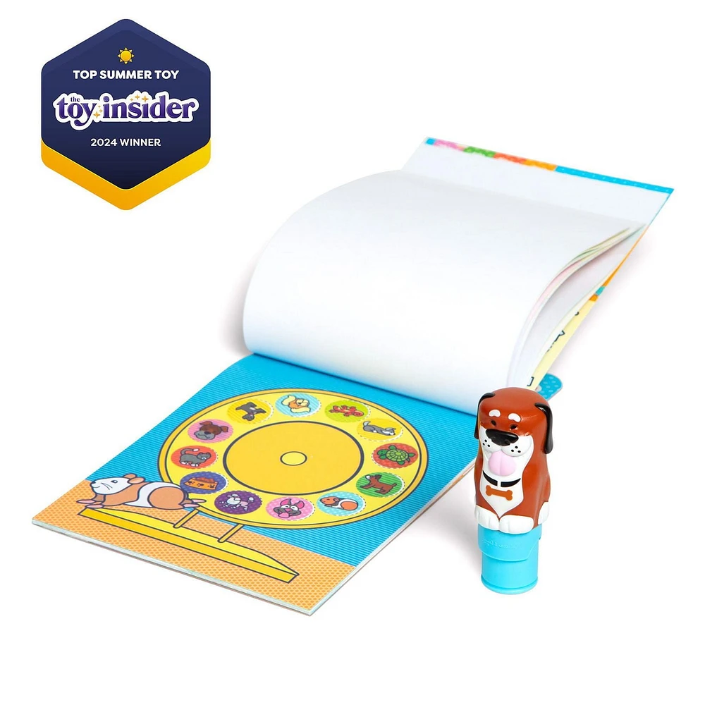 Melissa & Doug Sticker WOW! bloc d'activités de 24 pages et estampeuse à autocollants, 300 autocollants, loisirs créatifs, jouet à manipuler, figurine à collectionner, chien