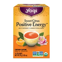 Yogi Sweet Citrus Positive Energy, Contains Caffeine Black Tea Bags, - 16 Count