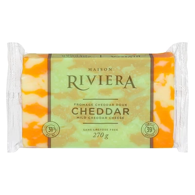 Laiterie Chalifoux Maison Riviera 31 % Milk Fat. Mild Orange Cheddar Cheese 270G, Riviera Mild 270G