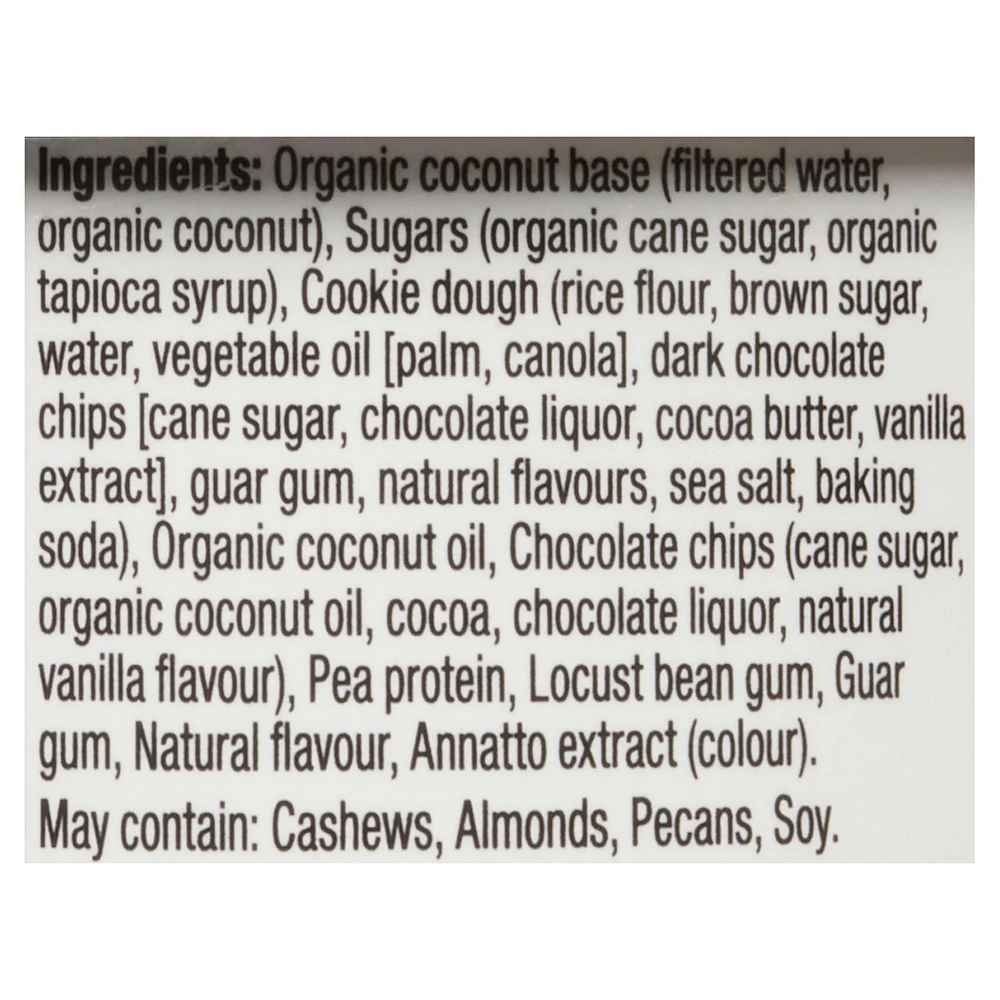 So Delicious Cookie Dough Flavoured, Gluten-Free Dairy-Free, Coconut Frozen Dessert, 500 mL Dairy Free Gluten Free Cookie Dough Flavoured, Coconut Frozen Dessert