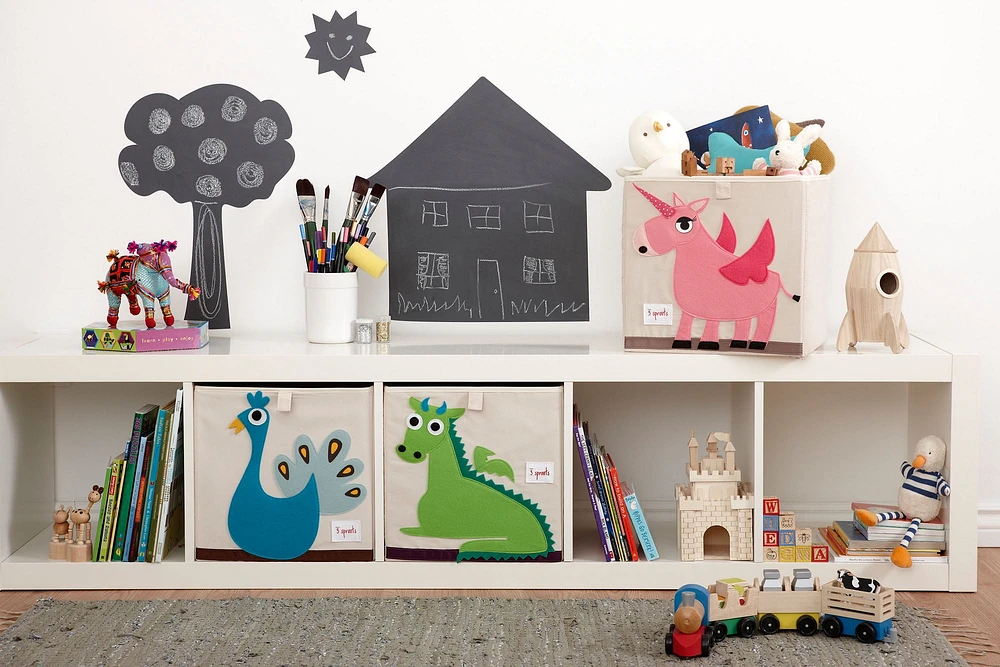 Boîte de rangement 3 Sprouts pour enfants à motif de licorne