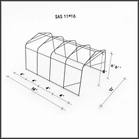 Abri simple 11 pi. x 16 pi.