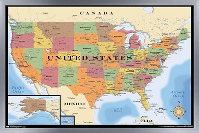 Map - USA Wall Poster