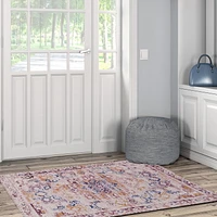 Tapis d'appoint lavable Micah pi x 3 pi ivoire et or
