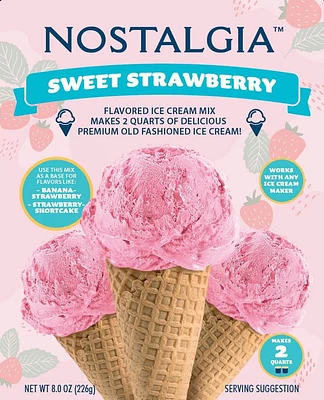 Mélange à crème glacée Nostalgia 2-Quart Premium, fraise Crème glacée, fraise