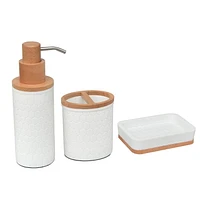 hometrends Porte-savon en nid d’abeille, porte-savon en grès blanc avec garniture en bois pour ranger le savon dans la salle de bain ou la cuisine Porte-savon en grès et en bois