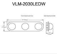 Vanité Velma, 3 lumières, laiton vieilli, verre transparent