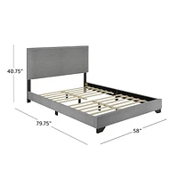 Lit plateforme rembourré Skylar avec garniture de tête de clou, par Hillsdale Living Essentials