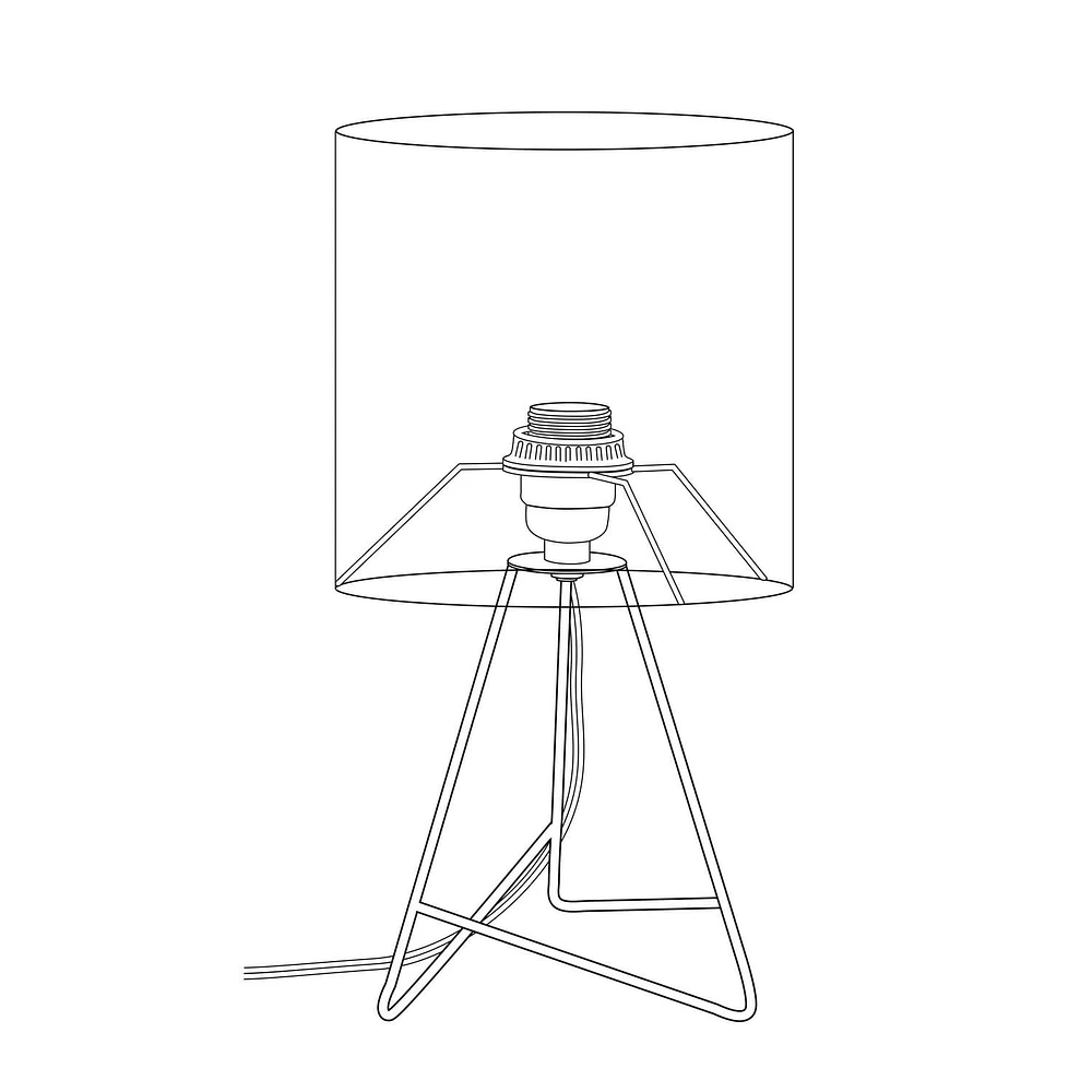 Simple Designs Down to the Wire - Lampe de table avec abat-jour en tissu, blanc avec abat-jour blanc