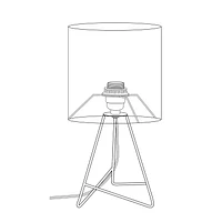 Simple Designs Down to the Wire - Lampe de table avec abat-jour en tissu, blanc avec abat-jour blanc