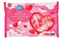 Great Value Cherry Heart Lollipops