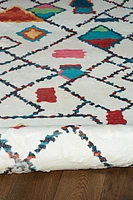 Tapis Motif Faux Lapin Roboto ivoire & multi de 5 pi x 7 pi