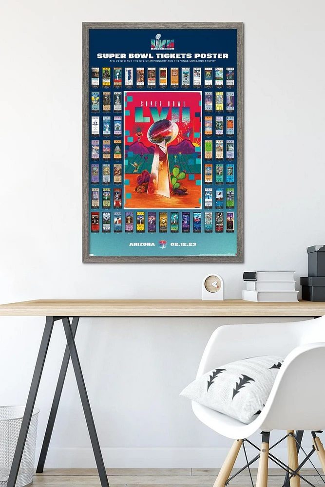 NFL League - Super Bowl LVII Ticket Collage Wall Poster, 22.375" x 34"