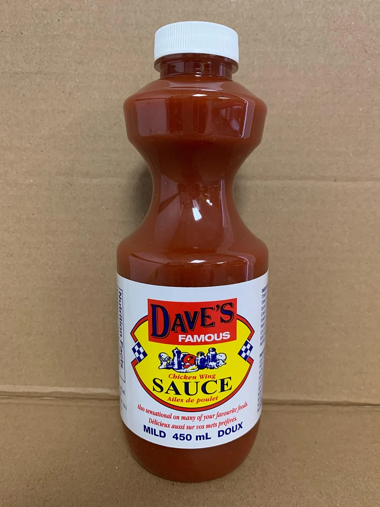 Dave's Famous Chicken Wing Sauce - Mild Sauce, Volume/Quantity - 450 mL x 24/Case