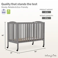 Dream On Me Folding Full-Size Crib, 2 Mattress Height