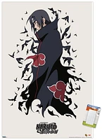 Naruto Shippuden – Itachi 22.375" x 34" Wall Poster with Beechwood Magnetic Frame, by Trends International