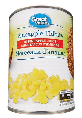 Great Value Pineapple Tidbits, 540 mL