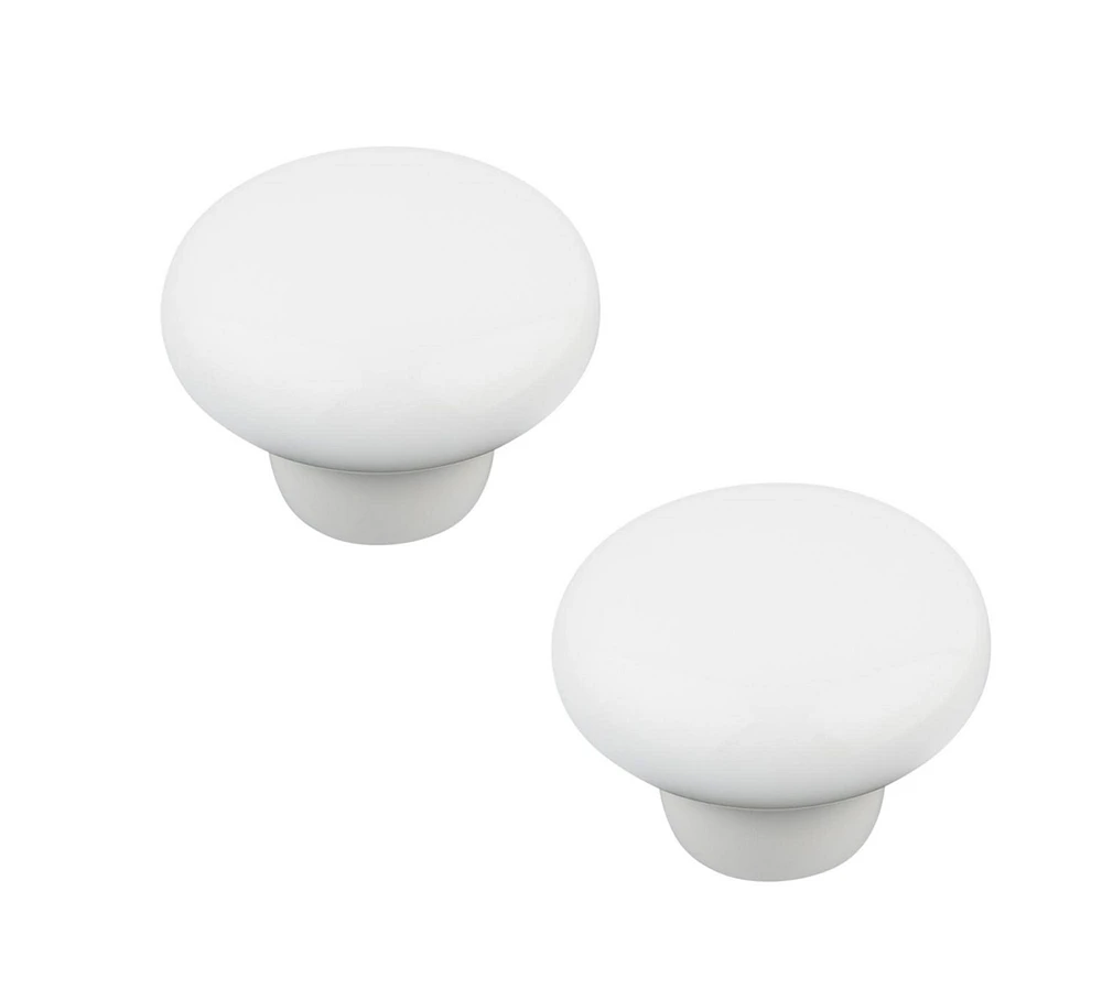 Era Céramique Paquet de 2 Bouton Blanc 1.18 x 1.18 x 1.14 po.