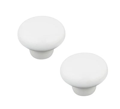 Era Céramique Paquet de 2 Bouton Blanc 1.18 x 1.18 x 1.14 po.