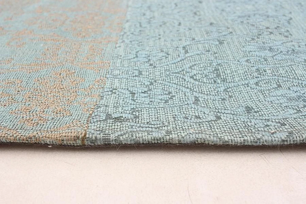 ECARPETGALLERY 5'8" x 7'8" Transitional Collage Handmade Area Rug for Living Room, Dining Room and Bedroom in Blue
