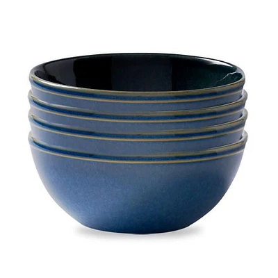 Bol en grès Corelle® 21 oz, bleu marine, glaçure réactive, paquet de 4
