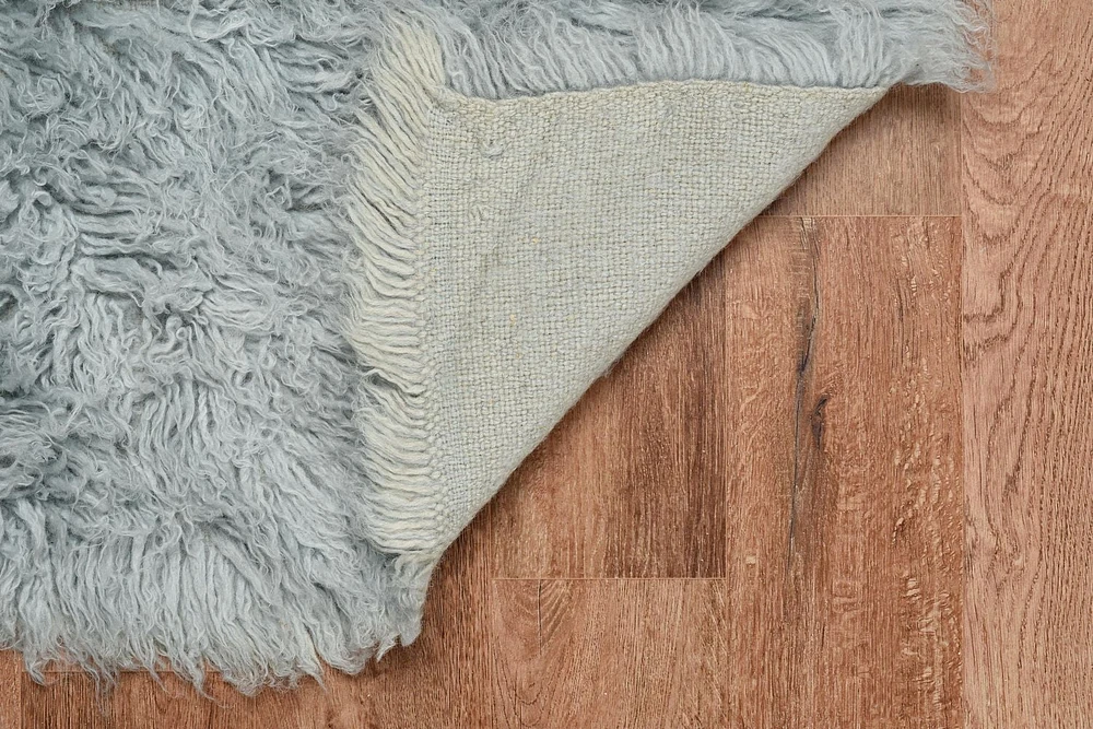 New Flokati 1400gr 8' x 10' Area Rug, Light Grey
