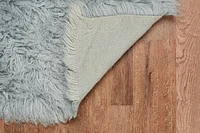 New Flokati 1400gr 8' x 10' Area Rug, Light Grey