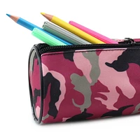 Pen+Gear Pink Camo Barrel Pencil Pouch in Durable Polyester