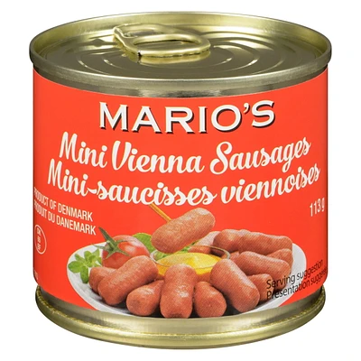 MARIO'S mini-saucisses viennoises 113 g en conserve Mario's mini-saucisses viennoises 113 g