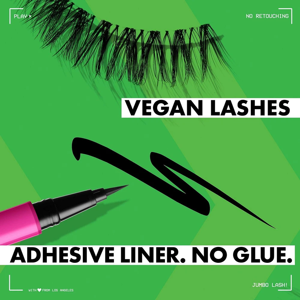 NYX PROFESSIONAL MAKEUP, Faux Cils Jumbo Lash!, Faux cils végétaliens, Réutilisables - EGO-FLARE Faux cils végétaliens