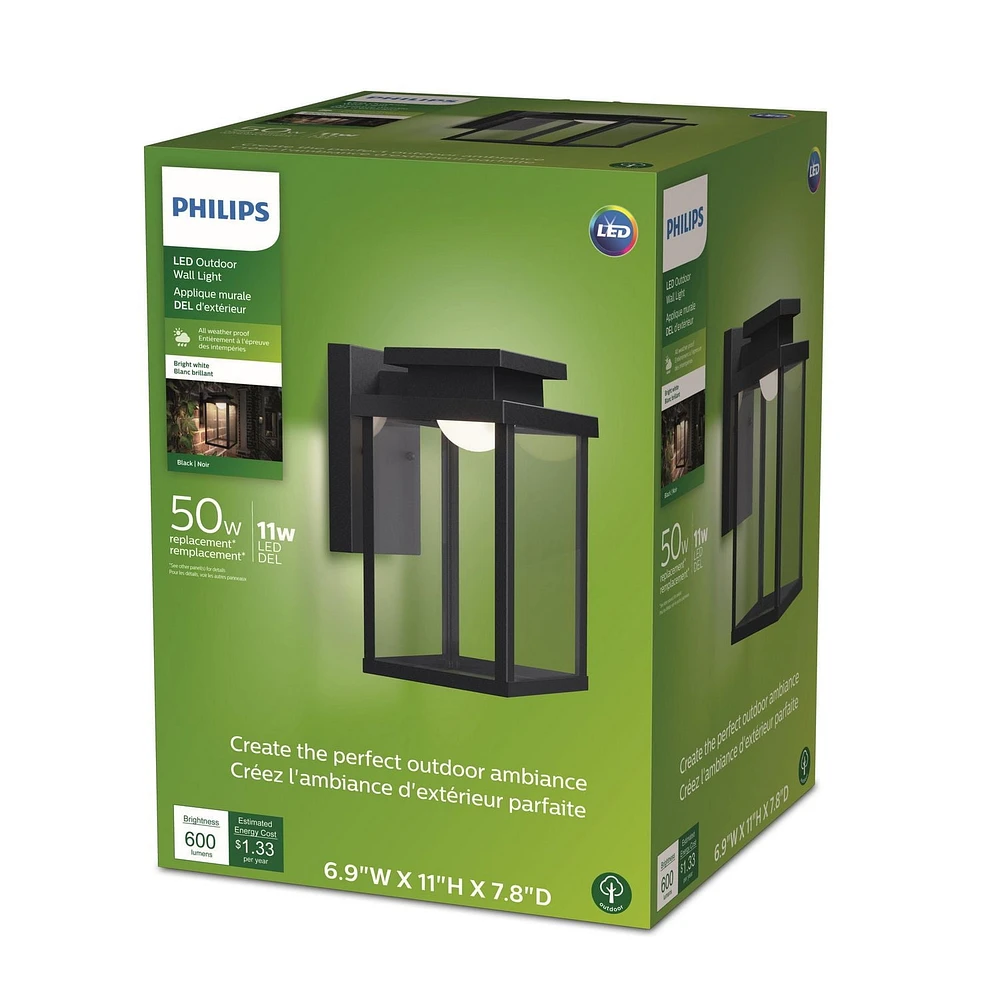 Philips 11" Intergrated LED 50W Outdoor Wall Light, Philips Outdoor LED 50W Wall