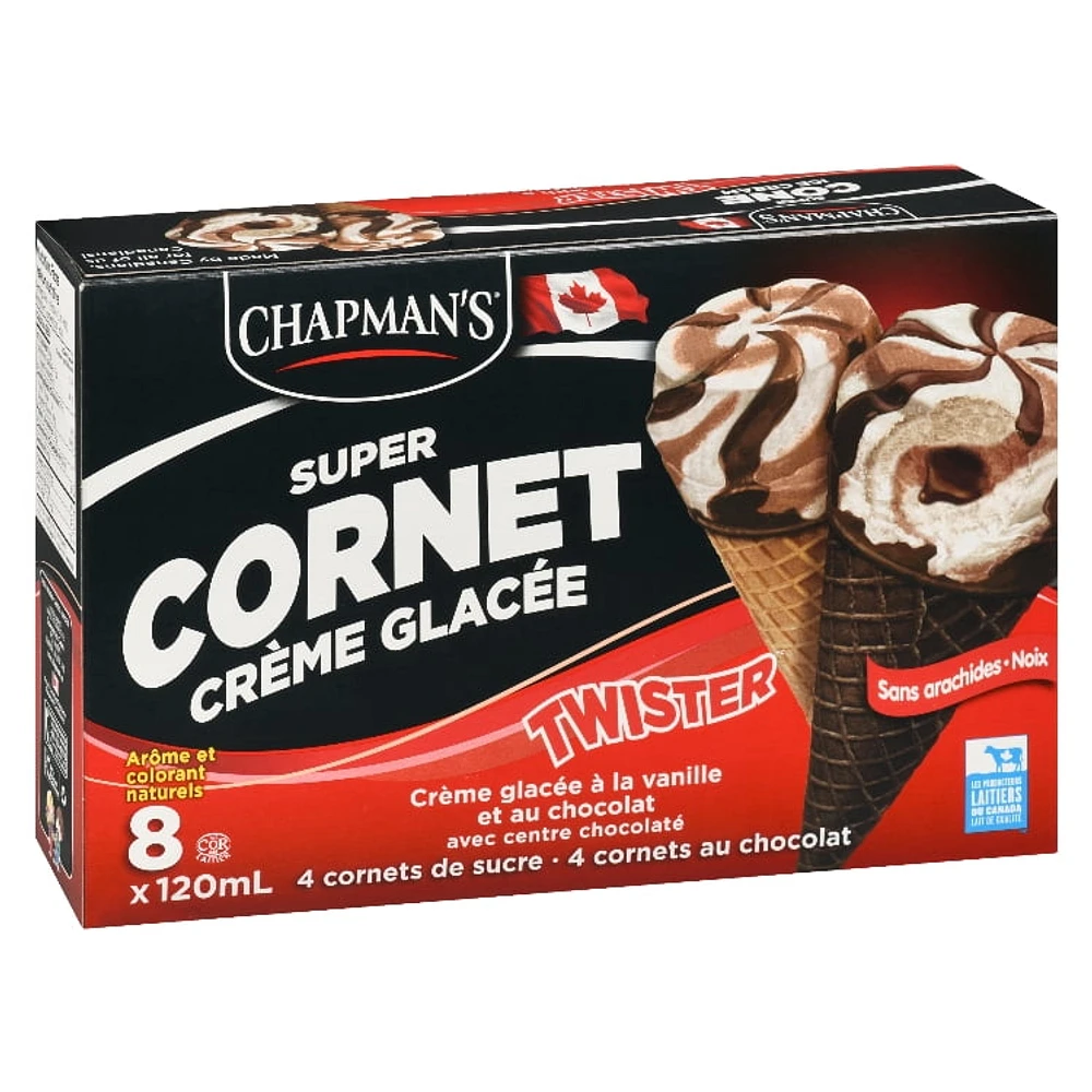 Chapman's Super Cone Twister centre chocolaté CHAP CHOC TWISTER