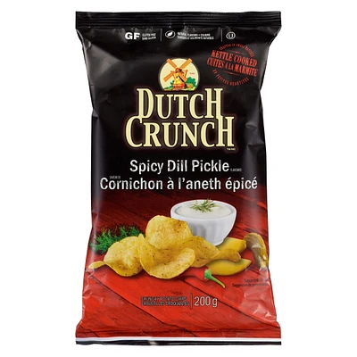 Old Dutch Dutch Crunch Spicy Dill Pickle Potato Chips, 200 G