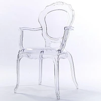 Heavenly Collection Clear Plastic Arm Chair Set of 6