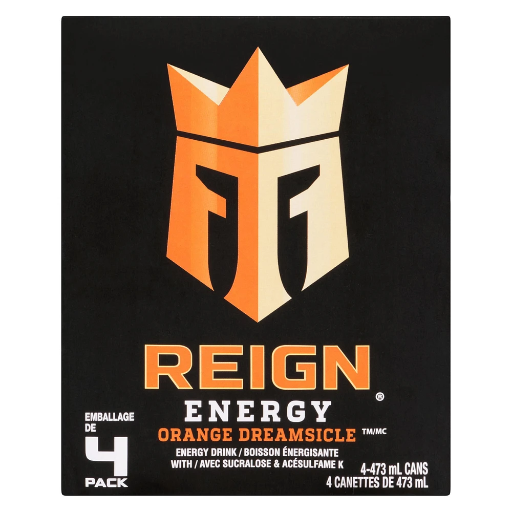 REIGN, Orange Dreamsicle, 473mL, 4 Pack, 473 mL 4 pack