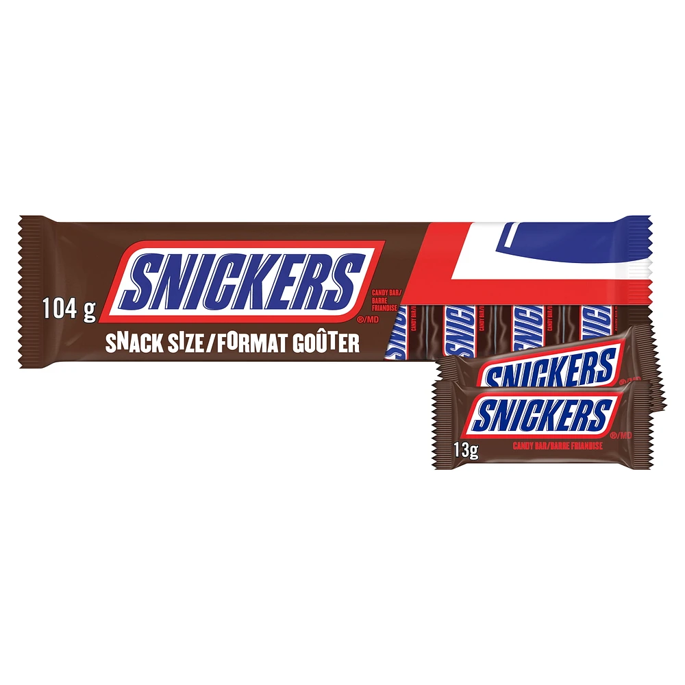 SNICKERS, Peanut Milk Chocolate Candy Bars, 8 Fun Size Bars, 104g, E-SNICKERS SNK ORIG FS 8CT