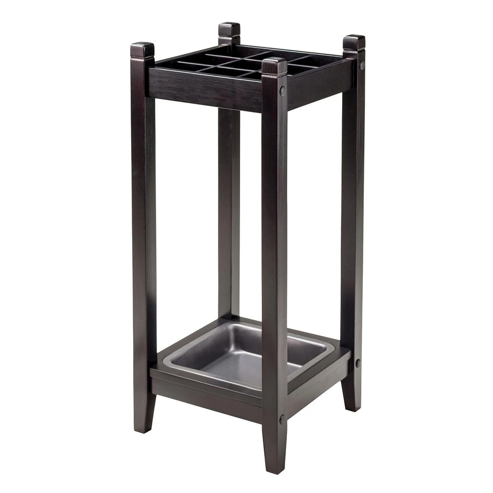 Winsome Jana Umbrella Stand with Metal Tray, Espresso- 92411