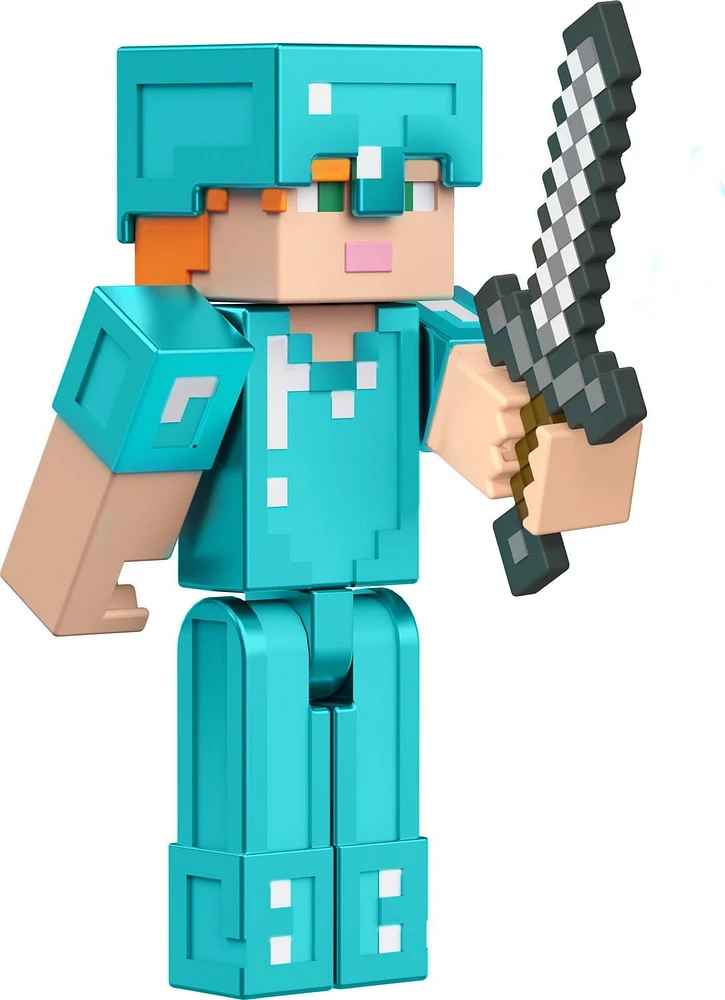 Minecraft Alex in Diamond Armor Figure
