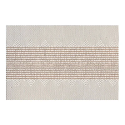 IH Casa Decor Vinyl Placemat Diamond Band White - Ensemble De 12