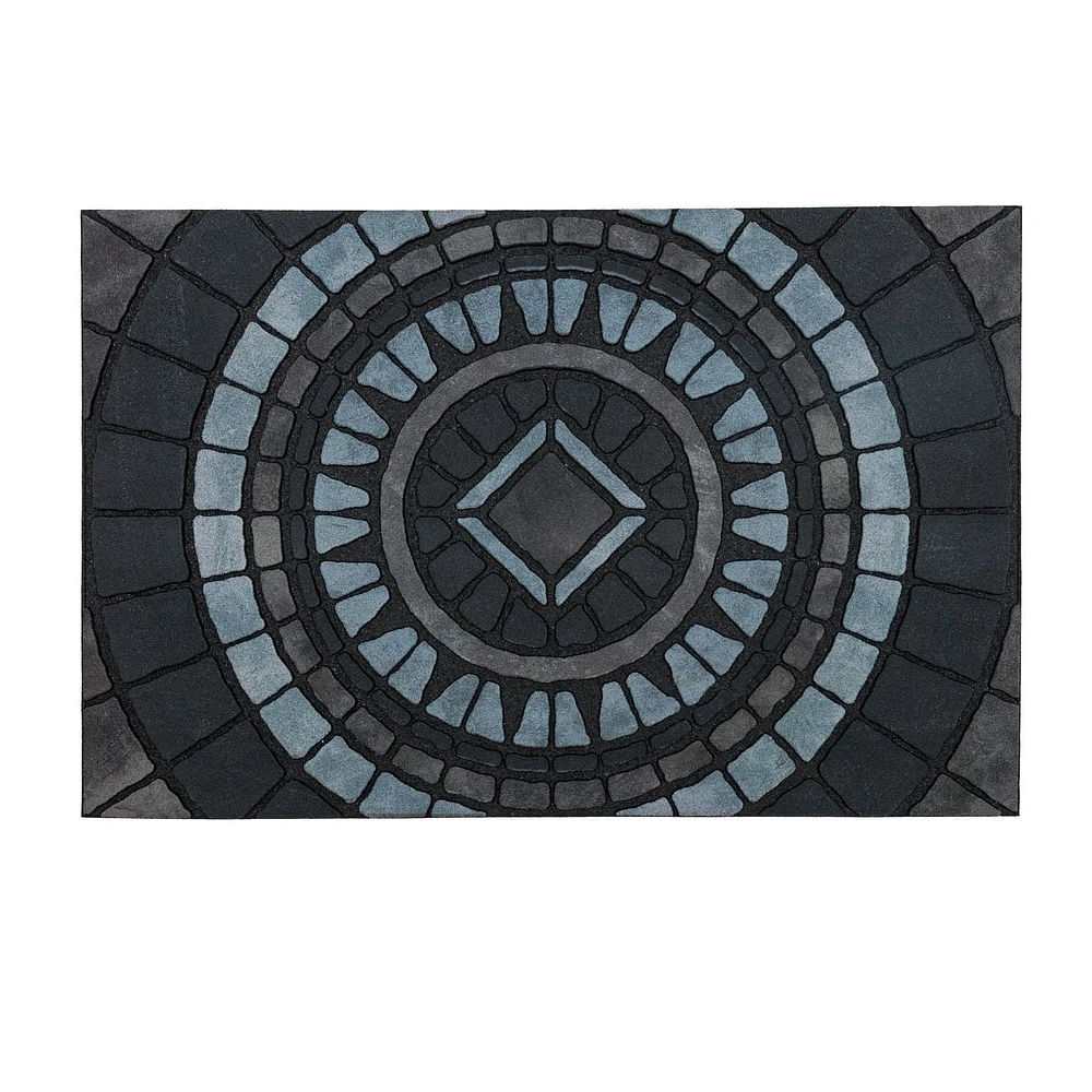 Mohawk Home - Tapis d’entrée gris pierre Compass de 58,42 cm x 88,9 cm (1 pi 11 po x 2 pi 11 po)